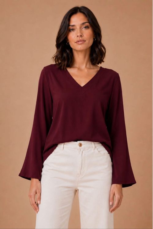 BLUSA MANGA SINO BORDO
